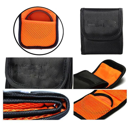 Portable Camera Lens Filter Bag – 3-Pocket Pouch for 82mm ND, UV & CPL Filters
