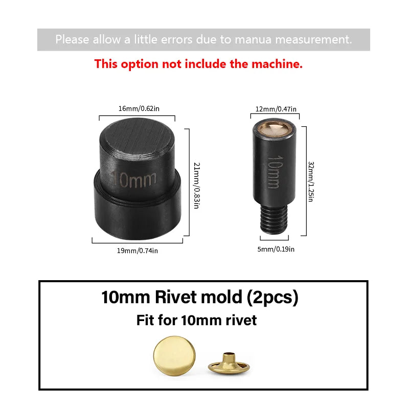 WUTA Manual Button Installation Tool – Mute Punching for Mushroom Rivets & Eyelets, DIY Hand Pressing Tool (With/Without Machine)