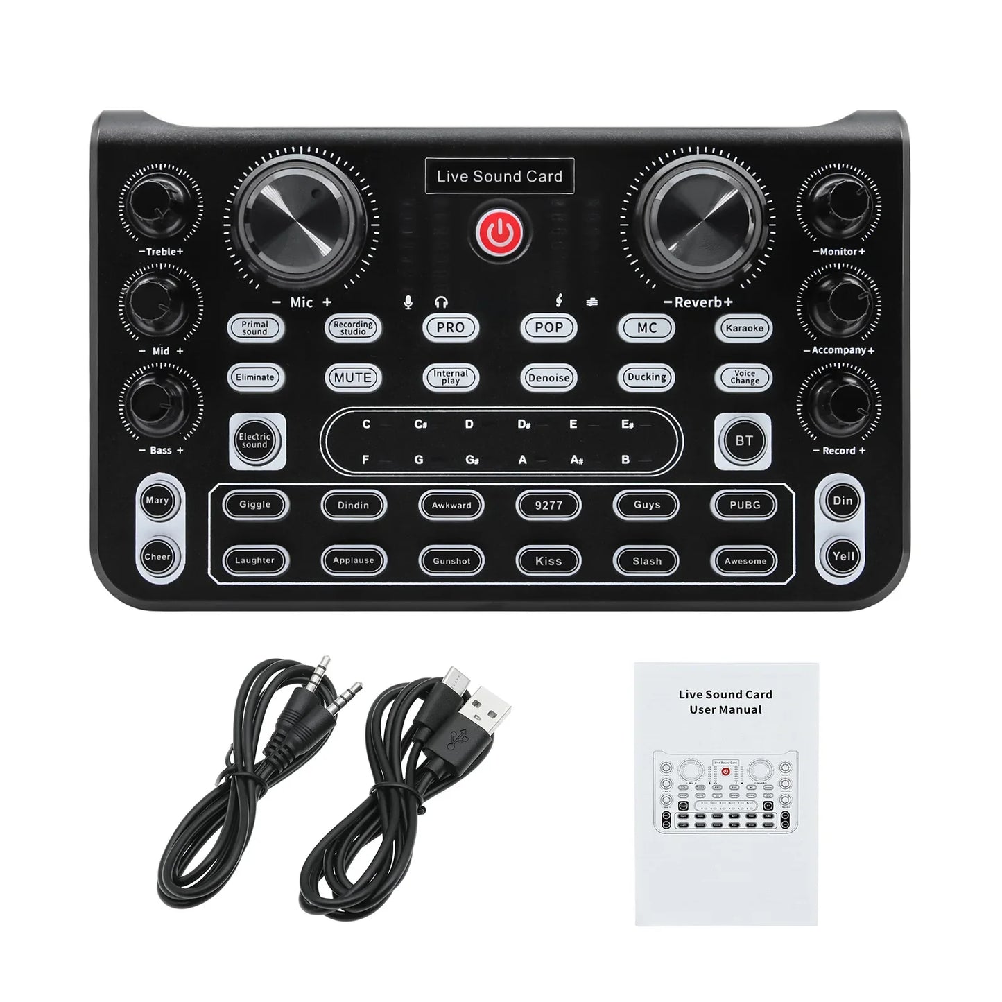 HD X60 Professional Sound Card – English Version Audio Mixer for Karaoke, KTV, Singing, and Live Broadcast