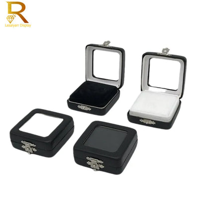PU Leather Loose Diamond & Gemstone Display Box – Jewelry Storage Organizer Case with Black/White Pad for Beads, Pendants & Stones