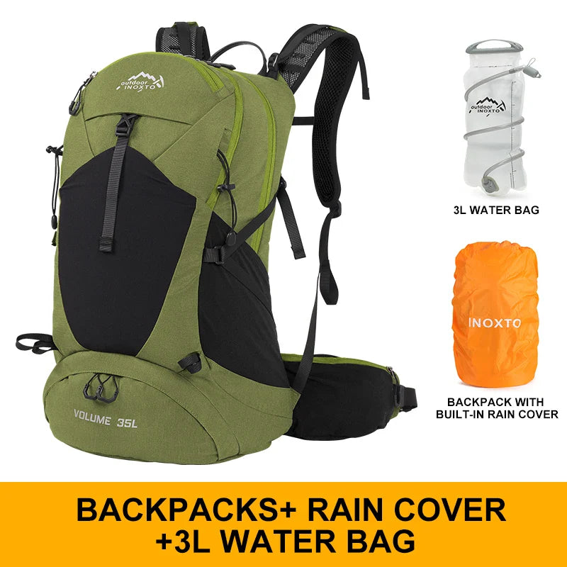 35L Mountaineering Backpack - Waterproof Outdoor Sports Bag for Men & Women, Camping & Hiking Rain Gear