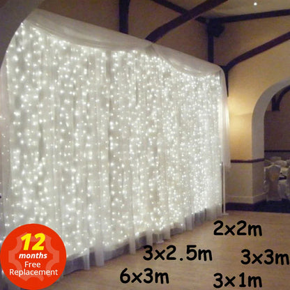 LED Icicle String Lights – 3x3/6x3/10x3m Christmas Fairy Lights Garland for Wedding, Party, Curtain & Garden Outdoor Decoration