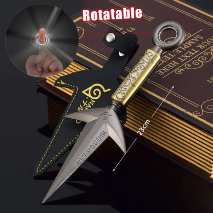 Namikaze Minato Flying Thunder God Kunai – 23cm Rotatable Metal Ninja Weapon Model, 3 Styles Collectible Toy
