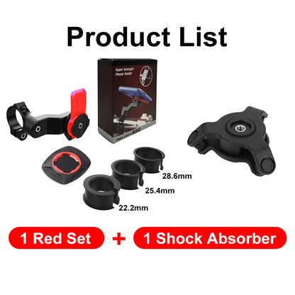 QUAD-LOCK Motorcycle & Bike Phone Holder — 360° Rotatable Navigation Stand with Secure Mount Bracket