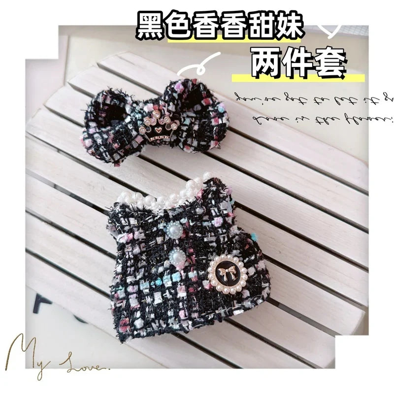17cm Labubu Doll Accessories - Luxury Sweet Woolen Suit, Crossbody Bag & Princess Shoes Set