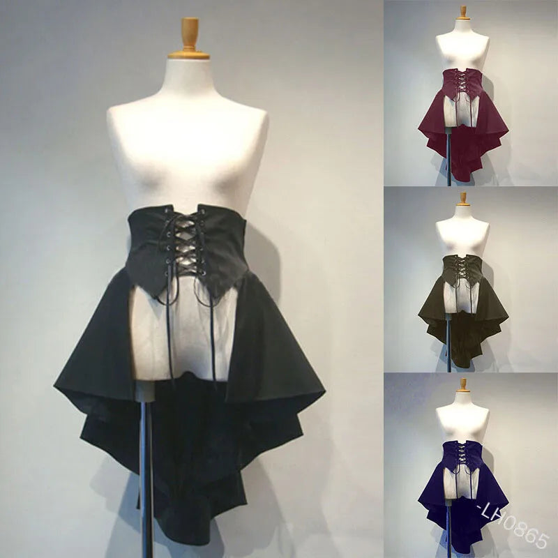 Women’s Lolita Gothic Punk Skirt – Waist-Up Bandage Irregular Hem Halloween Costume