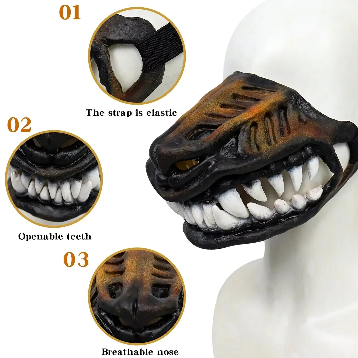 Dog Mouth Mask - Padded Latex Rubber Halloween Movie & TV Costume Prop Animal Mask