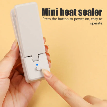Rechargeable 2-in-1 Mini Bag Sealer with Cutter Knife - USB Chargable, Portable Heat Sealer for Plastic Bag Food Storage
