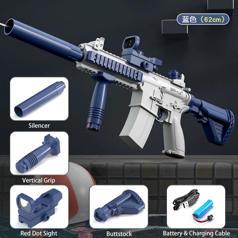 M416 Electric Water Gun – Full Automatic Shooting Toy for Kids, Boys, Girls & Adults, Summer Beach Outdoor Fun Gift