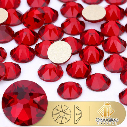QIAO 2088 Crystal Nail Art Rhinestones — Flat Back Non-Hotfix Strass for DIY Nail Decorations (8 Big + 8 Small)