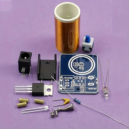 Mini Tesla Coil Kit BD243 – DIY Electronics Project for Hand Soldering Practice, Battery-Free Hobbyist Kit