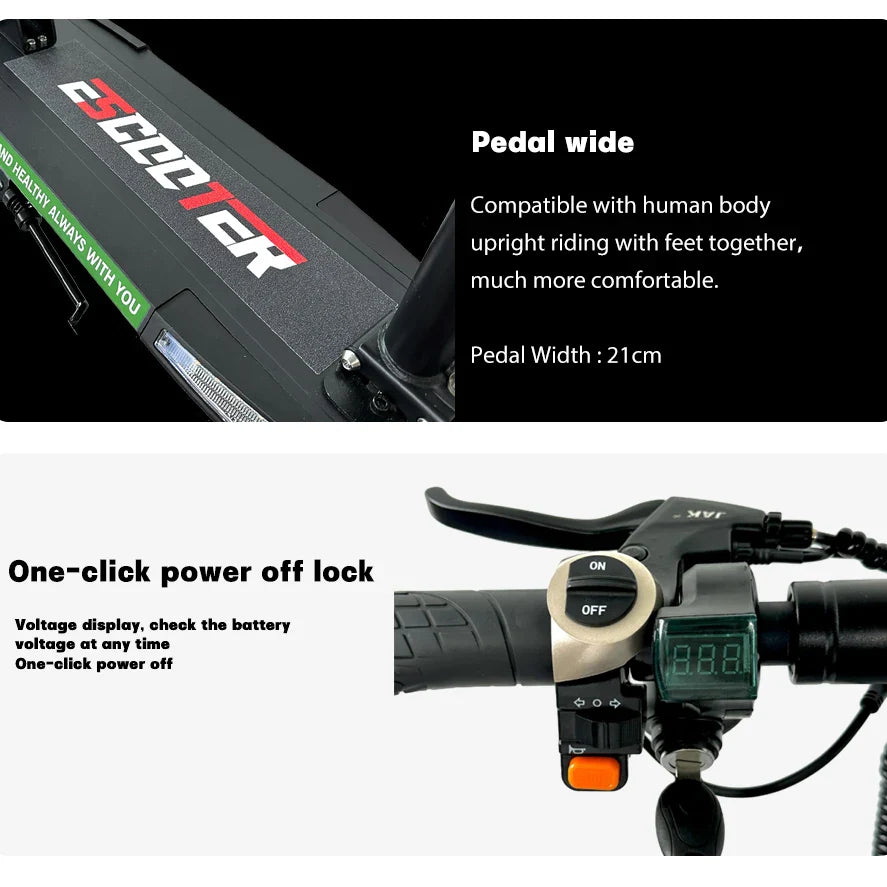 Adult Electric Scooter 48V 800W — EU/USA Warehouse, 13Ah-16Ah, Lightweight Long-Range 35-55km Kick Scooter