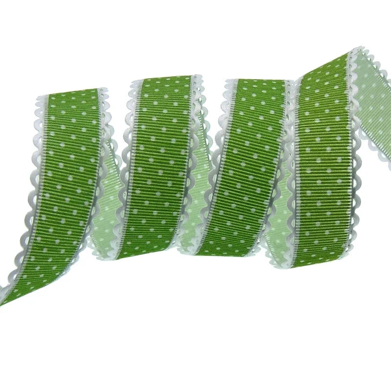 Polka Dot Lace Ribbon Roll - 20 Yards 1 Inch DIY Craft, Gift Wrapping & Scrapbooking Decoration Fabric