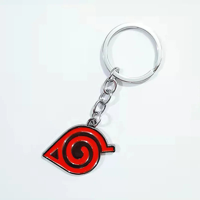Anime Konoha Necklace & Keychain – Akatsuki Sharingan Jiraiya Pendant for Sasuke, Kakashi Cosplay Jewelry Gift
