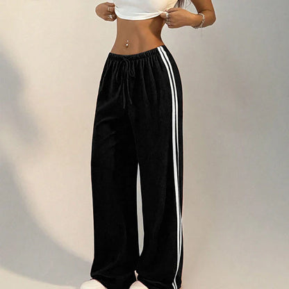 New Women’s Summer Pants – Versatile Straight Loose Casual Slim Streetwear Trousers with Stripes