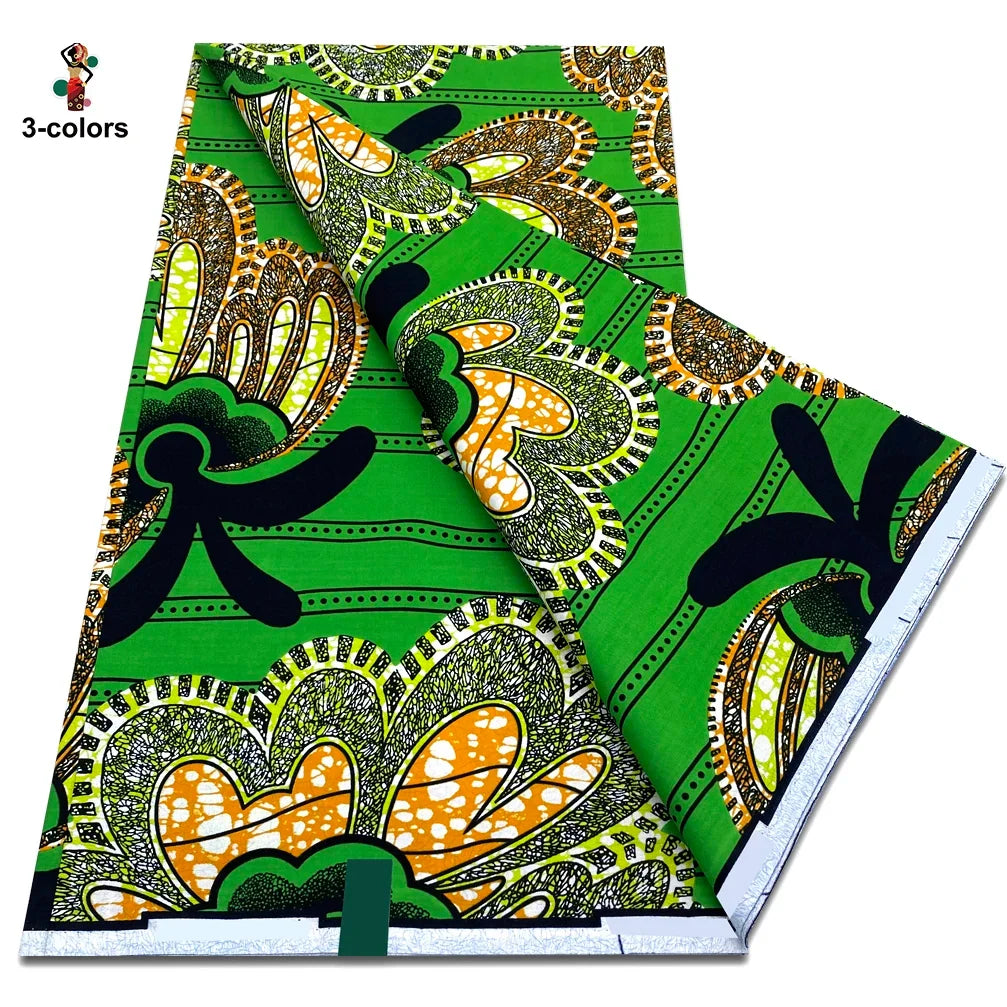 African Ankara Wax Fabric - 100% Cotton Soft Pink Pagne Fashion Print