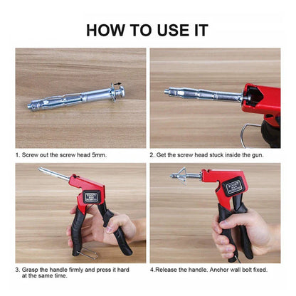 Hand Tool Wall Anchor Gun — Hollow Metal Cavity Anchor Fixing Gun for Gypsum Plasterboard & Molly Drywall Tools