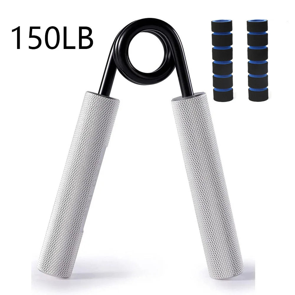 Aluminum Alloy Hand Gripper with Sponge Sleeve — Spring Steel Fitness Trainer for Arm & Finger Strength, Home Gym for Men