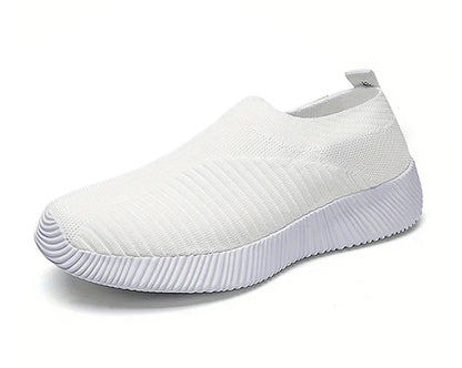 Women’s Slip-On Sock Sneakers – Breathable Flat Casual Vulcanized Sports Shoes Zapatillas