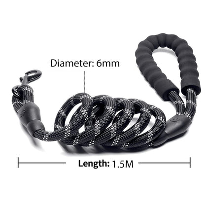 Strong Reflective Dog Leash – Durable Pet Leash for Small, Medium & Large Dogs, Suitable for Pulling & Walking Golden Retrievers