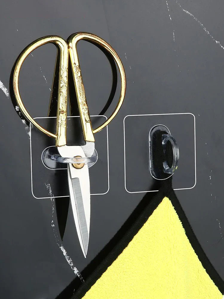 5/10PCS Transparent Ring Hooks – Perforation-Free Waterproof & Rust-Resistant Storage for Bathroom and Toilet Supplies