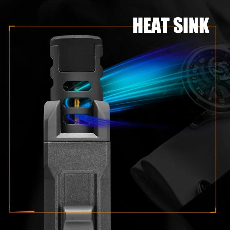 JOBON Outdoor Windproof Turbine Torch – Butane Gas Lighter for Kitchen, Barbecue, Welding – Men’s Tool ( Gas Free )