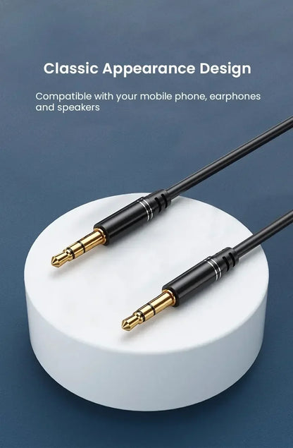 3.5mm Male to Male Aux Audio Cable — Compatible with Car Stereos, Speakers & Headphones