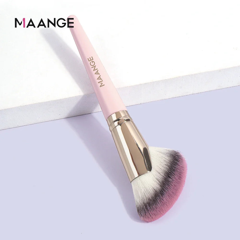 MAANGE Angled Blush & Bronzer Brush – Dense Premium Makeup Brush for Face Contouring & Highlighting, Ideal for Creams & Powders