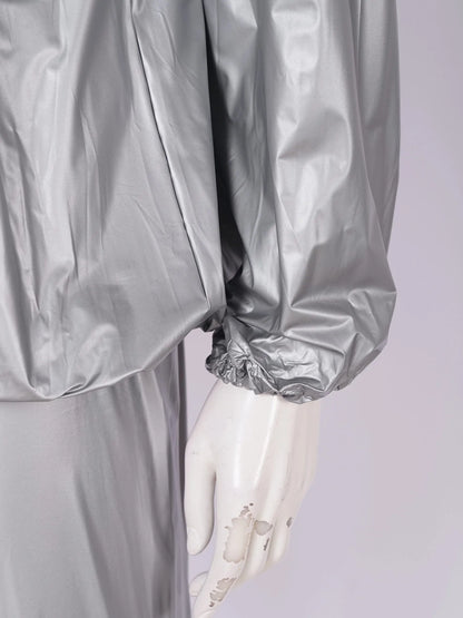 Unisex PVC Sauna Suit — Long Sleeve Top & Elastic Waistband Pants for Men & Women, Slimming Fitness Workout Outfit