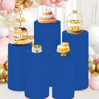 Cylinder Stand Covers - 5PCS/3PCS Elastic Fabric Decor Sleeves for Wedding, Party & Baby Shower Events