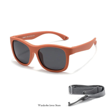 2025 Polarized Kids Sunglasses – UV400 Infant & Toddler Shades with Soft Frame and Safety Cord for Ages 1–3