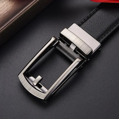 Men’s Luxury Click Belt – Genuine Leather Automatic Alloy Buckle for Business & Jeans