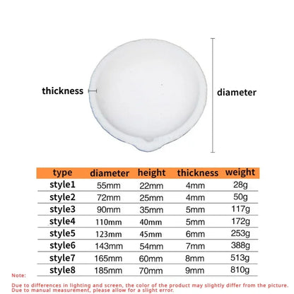 High Temperature Quartz Crucible Bowl 100g–5000g – Furnace Melting & Casting Tool for Gold & Silver Jewelry Refining