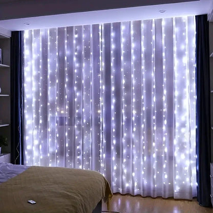 3/4/6M LED Curtain String Lights - USB Fairy Garland with Remote Control for Christmas & Bedroom Decor
