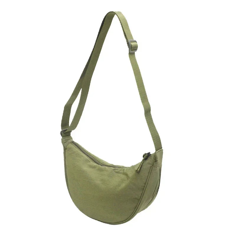 Nylon Hobo Chest Shoulder Bag – Large Capacity Half Moon Crossbody Messenger for Women, Travel & Everyday Use