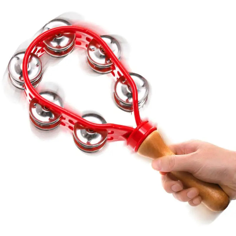 Double Row Metal Jingle Tambourine – Handheld Safe, Rustproof & Waterproof Percussion Instrument, Eco-Friendly