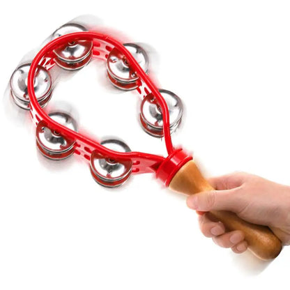 Double Row Metal Jingle Tambourine – Handheld Safe, Rustproof & Waterproof Percussion Instrument, Eco-Friendly