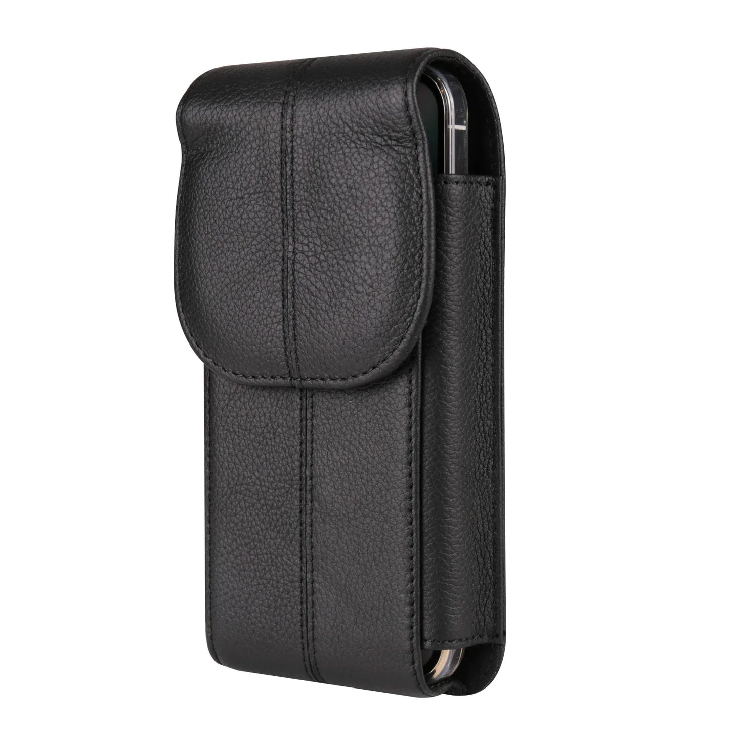 FULAIKATE First Layer Cowhide Phone Pouch - 6.1", 6.7", 7.2" Waist Bag for iPhone 13 Pro Max & Samsung Z Fold3