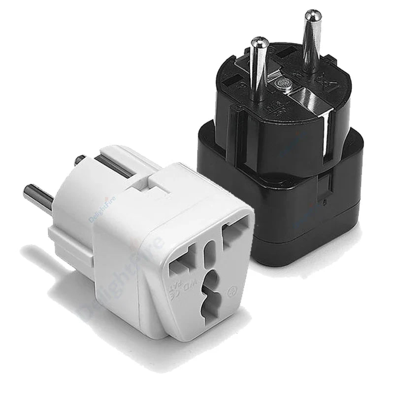 KR Plug Adapter – Multifunction Universal AU, UK, US to EU Type E/F Electrical Socket for France & Spain Travel