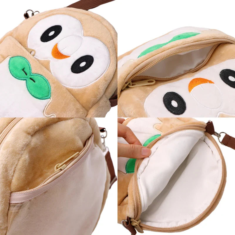 New Pokémon Plush Bag — Pikachu, Mimikyu, Gengar, Lucario, Rowlet, Eevee, Snorlax Soft Stuffed Toy Shoulder Backpack