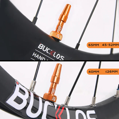 BUCKLOS Presta Tubeless Valve Stem 40/44/55/60mm — High-Quality Bike Tire Nipple for Road & MTB