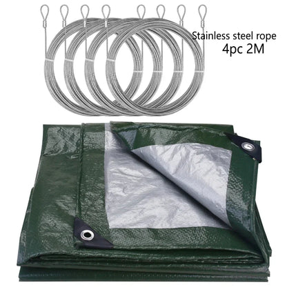Heavy Duty Waterproof Large Tarpaulin 5x4m / 3x2m – Reinforced Outdoor Rain Cover Multipurpose Tarp for Garden, Backyard, Awning & Canopy Protection