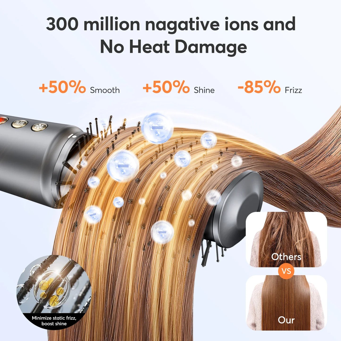 Bopcal 5-in-1 Hair Dryer & Hot Air Comb – 1200W High-Speed Blower with Curling Iron & Multifunction Styling Tools