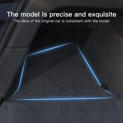 YZ Car Trunk Side Storage Box – Left & Right Organizer for Tesla Model Y Juniper 2021-2025 with Flocking Mat Cover