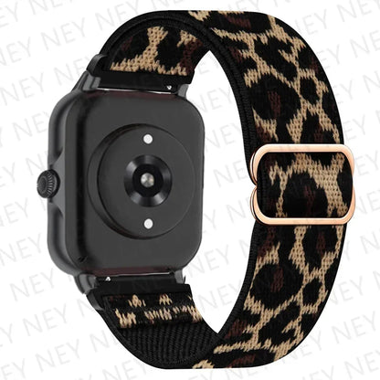 Nylon Elastic Watch Band for Amazfit GTS/GTR 4-3-2, Stratos & Bip Series – Bohemian Shiny Adjustable 20mm/22mm Strap