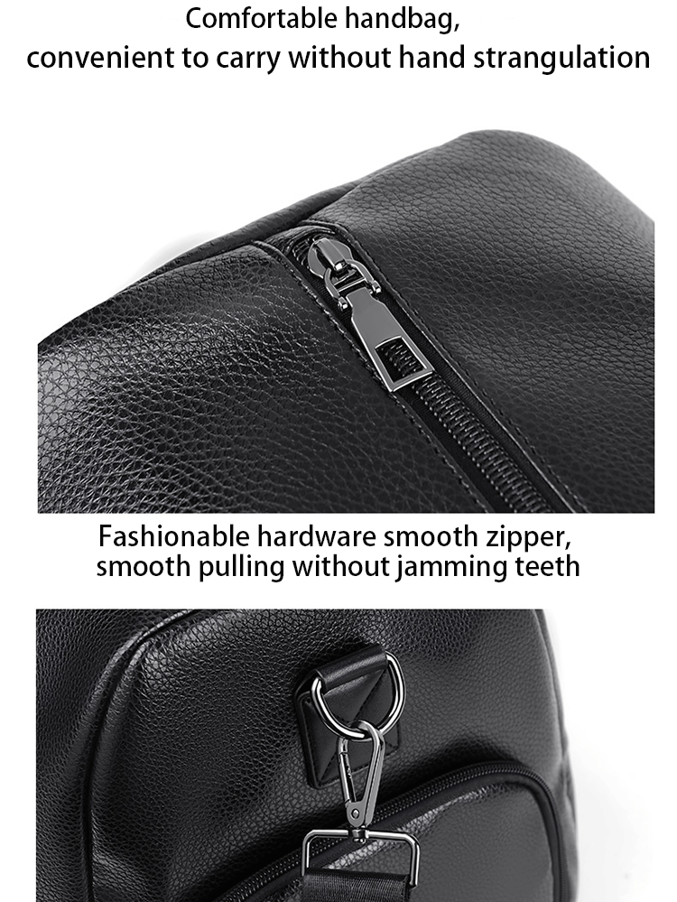 Retro Short Trip Bag – Large Capacity Sports, Motorcycle, and Training PU Waterproof Leisure Fitness Bag