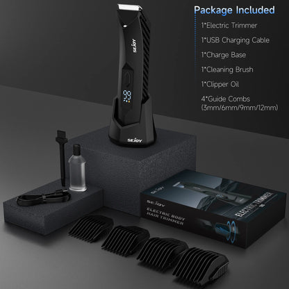 Sejoy Professional Men’s Hair Clippers – Electric Trimmer for Beard, Body, Groin & Pubic Hair Shaving