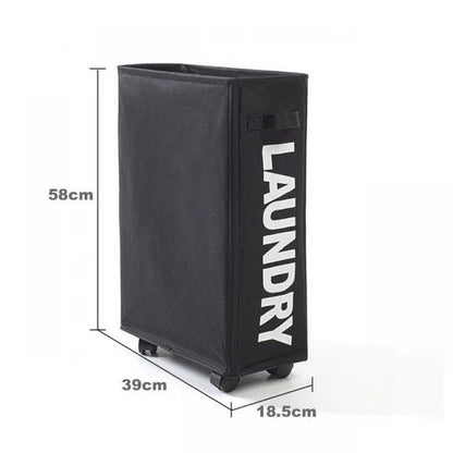 Large Capacity Laundry Basket with Wheels — Foldable Waterproof Storage Bag for Clothes, Yoga Mats, and Multifunctional Use