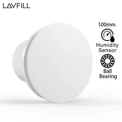 230V 4" 100MM Duct Extractor Fan – Smart Bathroom Exhaust with Timer, Humidistat, and Humidity Sensor for Shower & Toilet