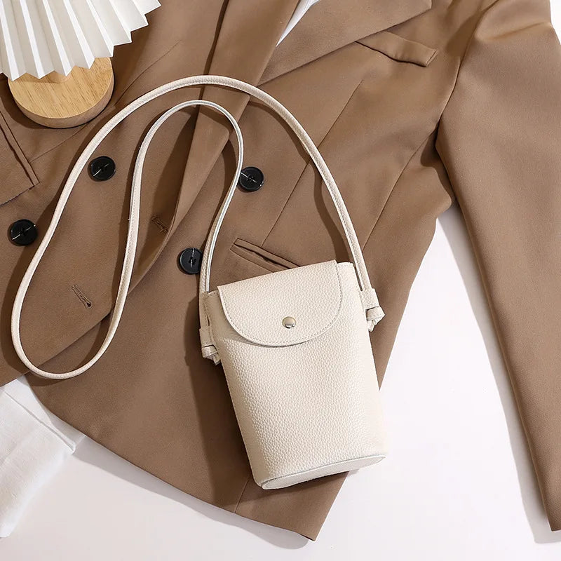 PU Leather Phone Crossbody Bag - Women’s Small Flap Shoulder Purse with Hasp Wallet for Daily Travel & Outdoor Use